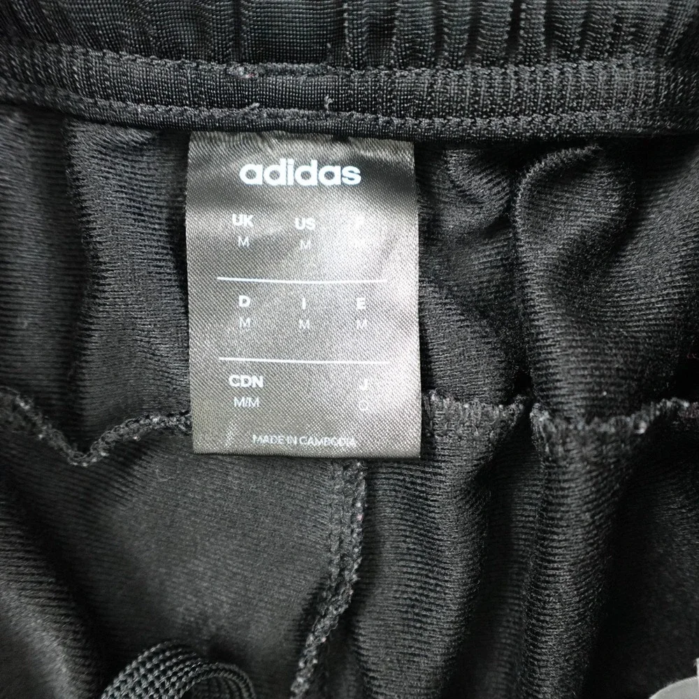 Adidas Pants Mens Medium Black White Three Stripe Essentials Tricot DQ3090